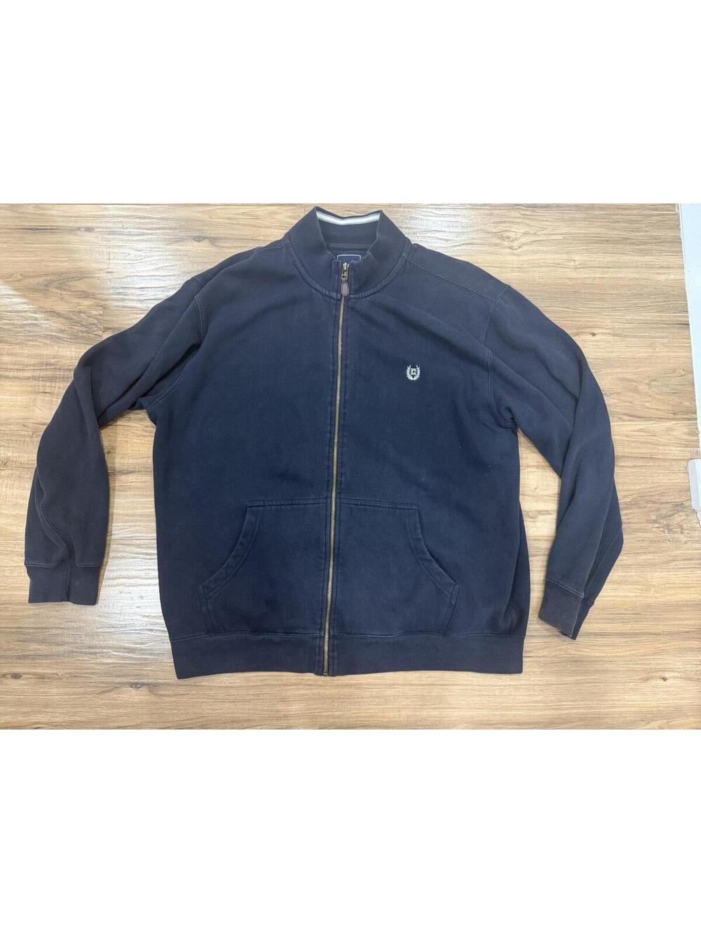 Chaps Ralph Lauren Full Zip Fleece Sweatshirt Navy Blue Men's XL